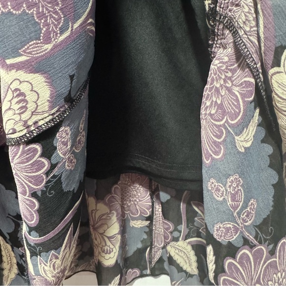 Black and Lavender Floral Maxi Skirt - Picture 6 of 11